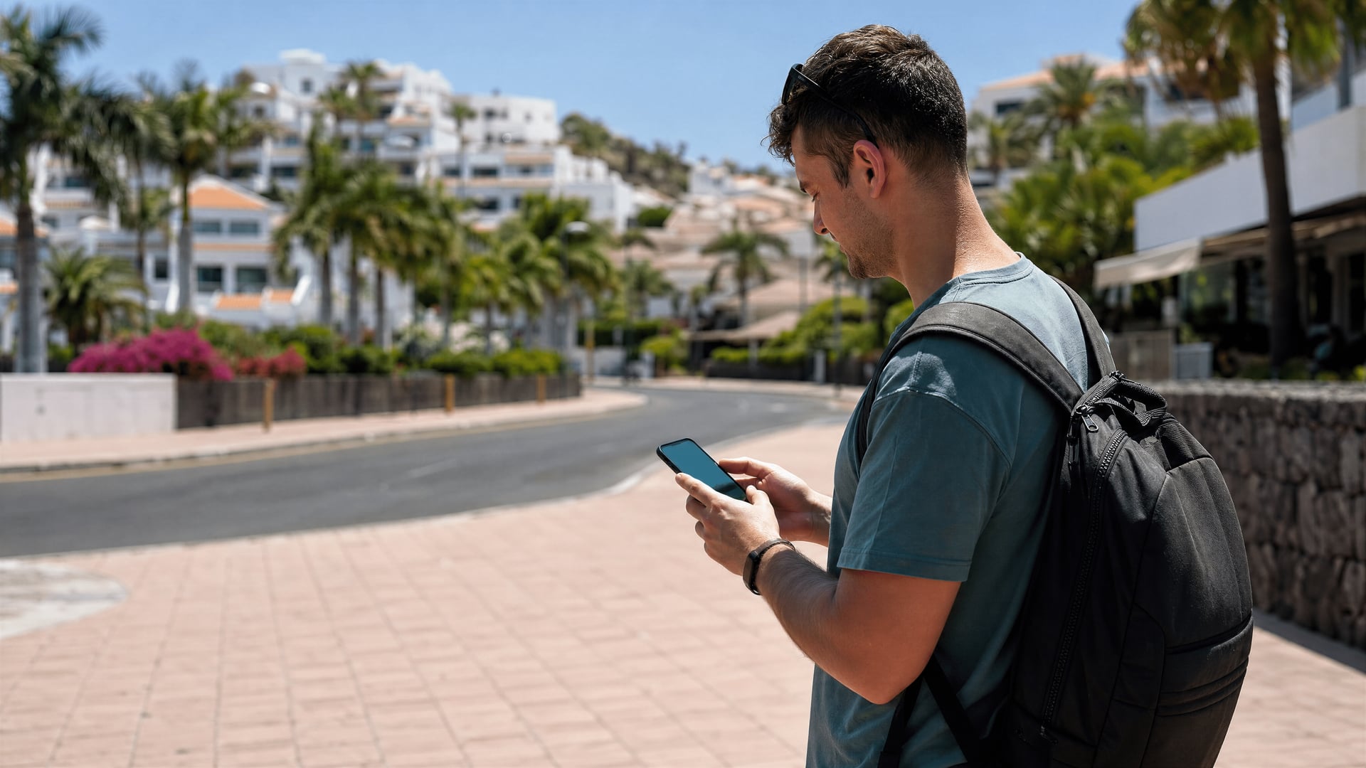 Traveller checking cannabis club information in Tenerife